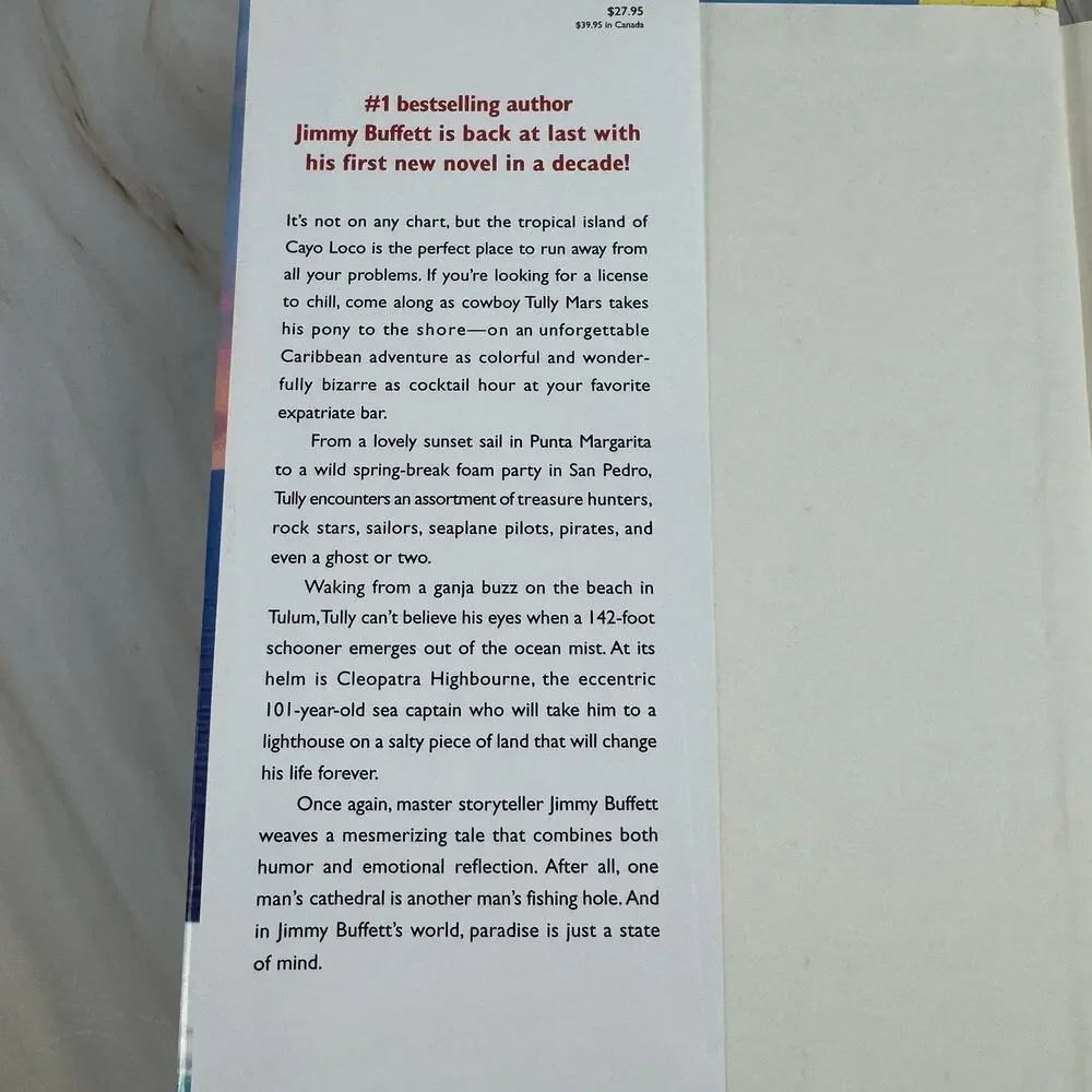 Jimmy Buffett A Salty‎ Piece of Land Novel Hardcover Dust Jacket Adventure EUC